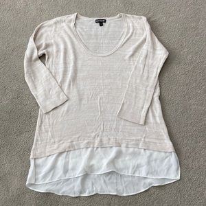 Express sweater shirt with blouse detail